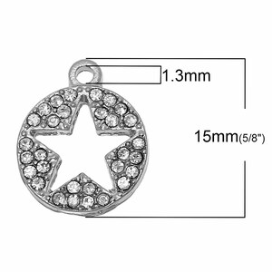 Cut out Star Charm Shining Star Charm Rhinestone Star Charm Success Charm Success Gift Congratulations Gift 画像 3