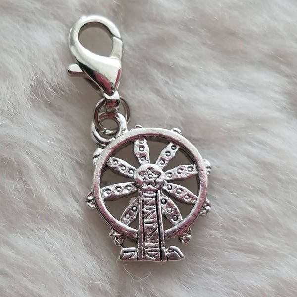 Ferris Wheel Charm | Ferris Wheel Jewelry | Carnival Charm | Fair Charm | Sterling Silver Plated Pewter