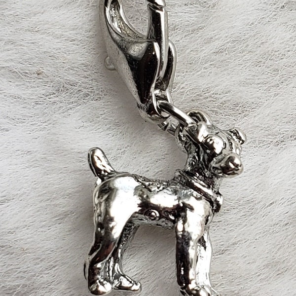 Jack Russell Charm | Jack Russell Pendant | Jack Russell Jewelry | Gift for Dog Mom | Sterling Silver Plated Pewter