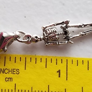 Human Skeleton Charm Bone Charm Halloween Charm Cadaver Charm Doctor Gift Radiologist Gift Sterling Silver Plated Pewter image 3