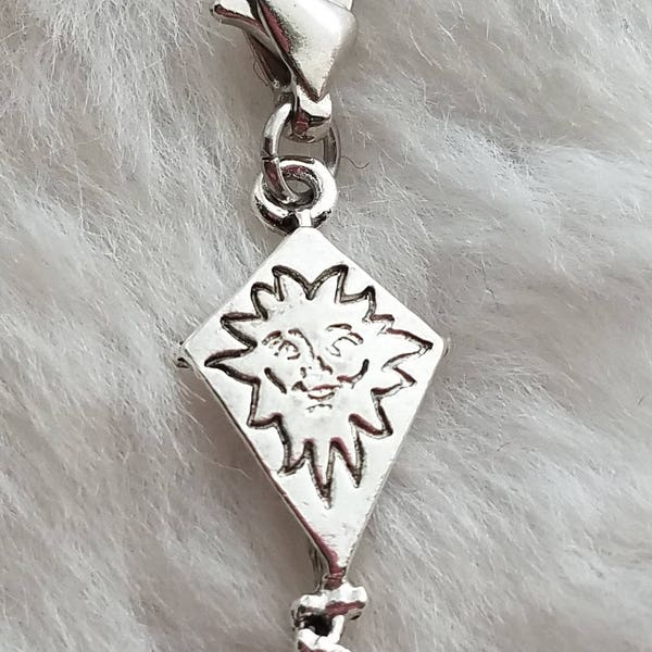 Kite Charm | Kite Jewelry | High Flyer Jewelry | Sterling Silver Plated Pewter Charm | Charm for Bracelet