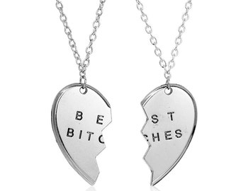 Best Bitches Pendant Necklace Set | Best Friends Necklace | Best Bitches Necklace | Pendant Necklace | Charm Necklace