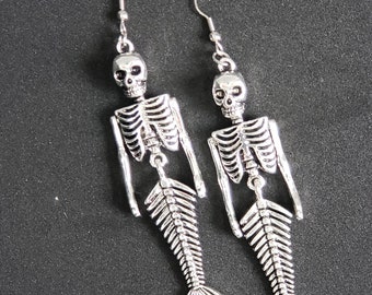 Mermaid Skeleton Jewelry| Pendant | Earrings