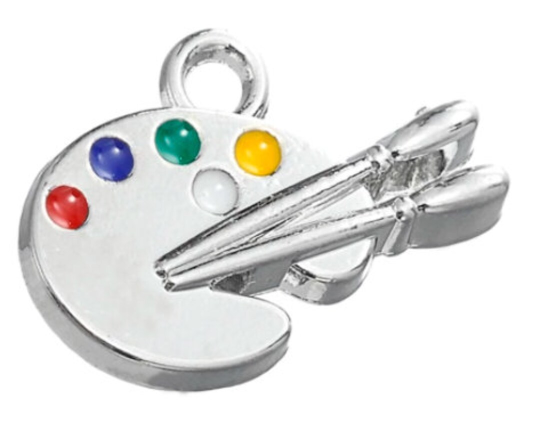 Paint Palette Charm Paint Palette With Brushes Paint Etsy