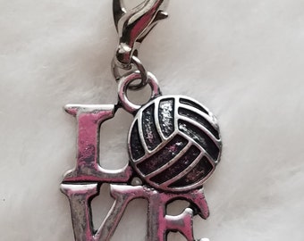 Volleyball Love Charm | Volleyball Charm | Volleyball Team Incentives | Volleyball Jewelry | Volleyball Mom Gift | THREE (3) Charms