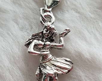 Hula Girl Charm | Hawaii Charm | Hawaii Jewelry | Hula Girl Collection | Sterling Silver Plated Pewter