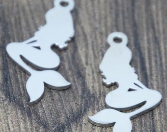 Mermaid Silhouette Charm | Mermaid Charm | Mermaid Jewelry | Mermaid Pendant | Mermaid Gift