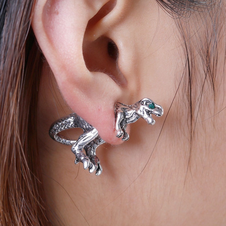 Tyrannosaurus Rex Dinosaur Earrings Dinosaur Earrings Etsy