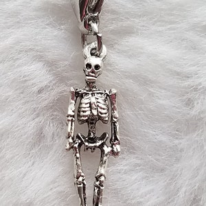 Human Skeleton Charm Bone Charm Halloween Charm Cadaver Charm Doctor Gift Radiologist Gift Sterling Silver Plated Pewter image 1
