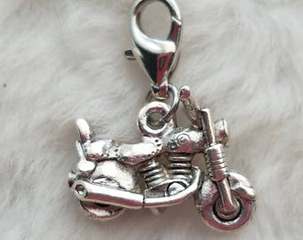 Motorcycle Charm | Motorcycle Jewelry | Motorcycle Pendant | Hog Jewelry | Sterling Silver Plated Pewter