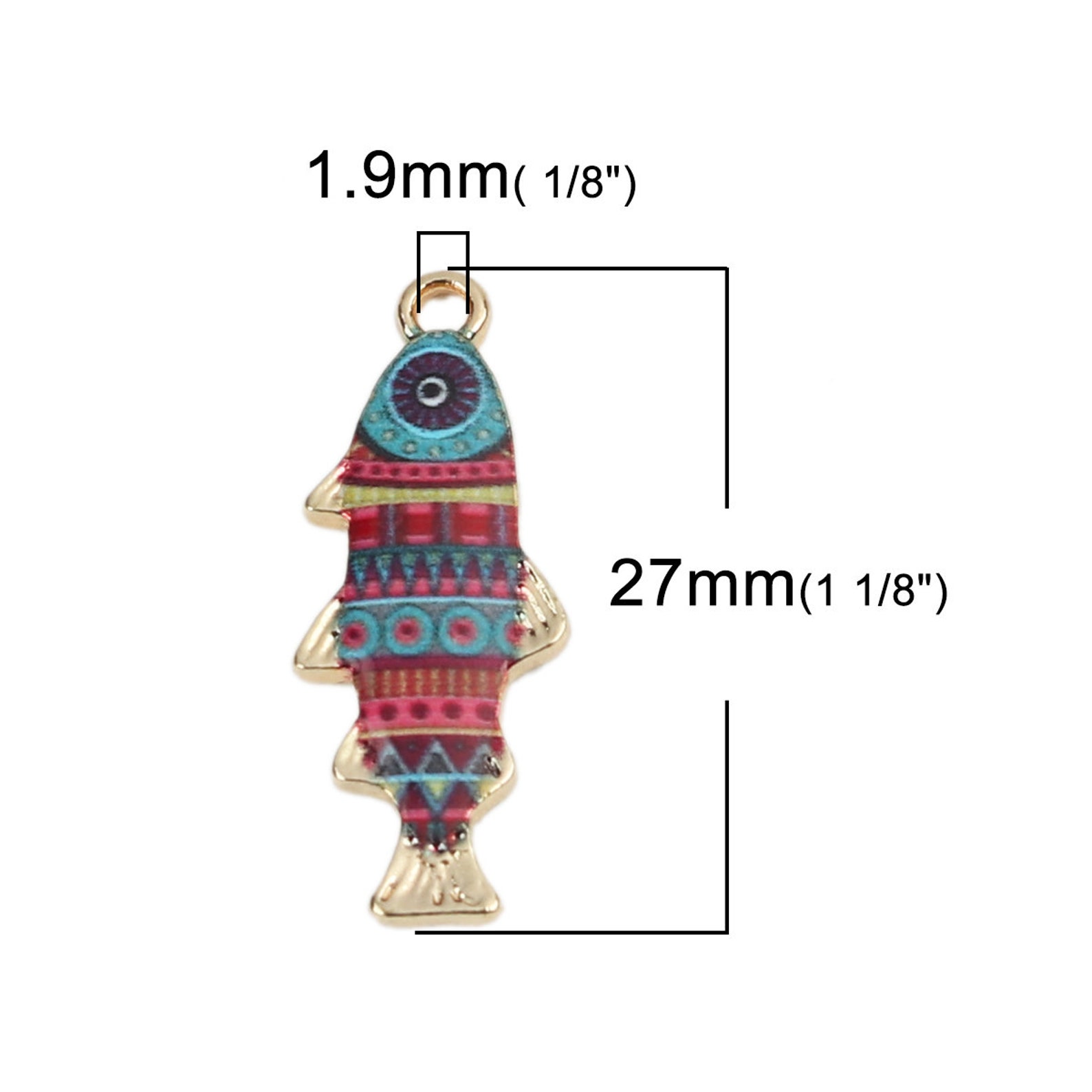 Colorful Fish Charms Fish Pendant Fish Jewelry Fish Etsy