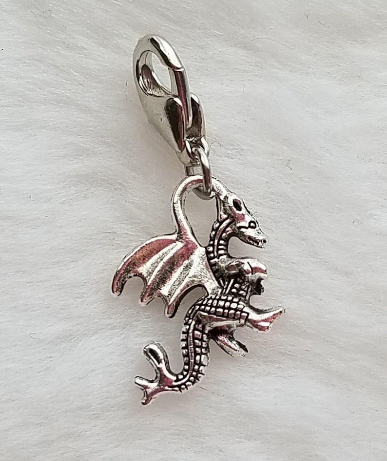 Dragon Charm Dragon Pendant Dragon Jewelry Clip On Charm image 2