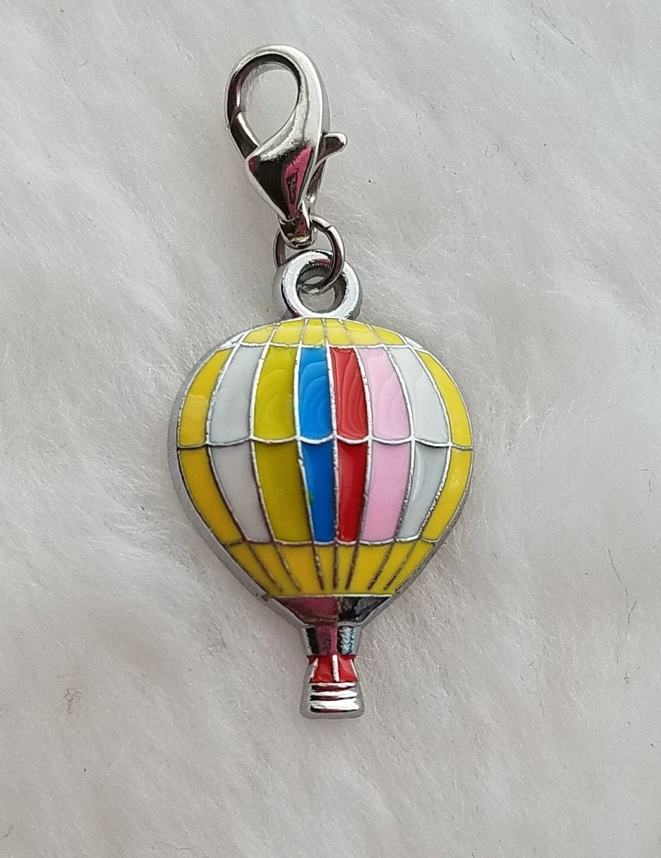 Happy Birthday Hot Air Balloon Charm, Sterling silver