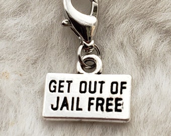 Get Out of Jail Free Charm | Monopoly Jewelry | Game Night Jewelry | Convict Jewelry | Law Enforcement Charm