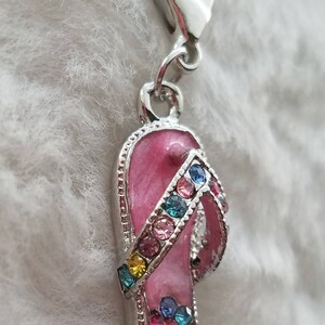 Rhinestone Flip Flop Charm Flip Flop Jewelry Flip Flop Pendant Shoe ...