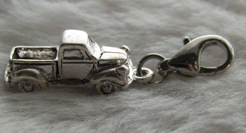 Vintage Pickup Truck Charm Sterling Silver Plated Pewter Gift for Truck Owner Truck Owner Gift Retro Truck image 5