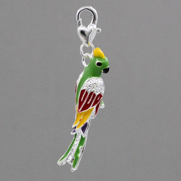 Parrot Charm | Parrot Pendant | Parrothead Charm | Jimmy Buffett Charm | Clip on Charm