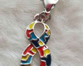 Autism Awareness Ribbon | Autism Charm | Autism Puzzle Piece | Autism Gift | Autism Ribbon