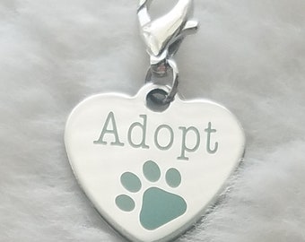Adopt Charm | Pet Adoption Charm | Pet Rescue Charm | Rescue Dog | Rescue Cat | Gift for Rescue Mom | Rescue Mom Gift | Rescue Dog Mom
