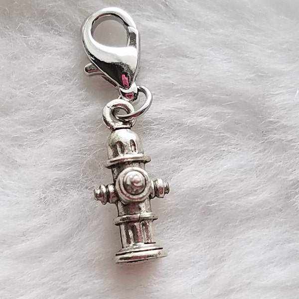 Fire Hydrant Charm | Sterling Silver Plated Pewter | Gift for Firefighter | Gift for Dog Owner | Firefighter Wife