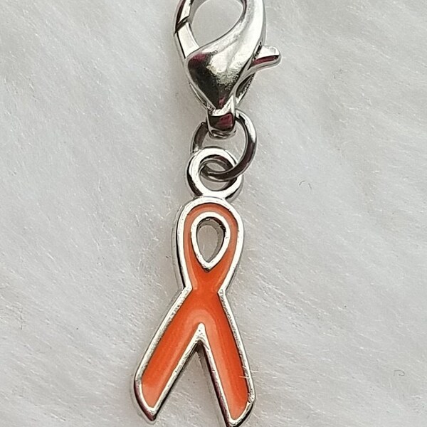 Orange Awareness Ribbon Charm | Orange Ribbon Charm | Multiple Sclerosis Awareness | Cause Ribbon