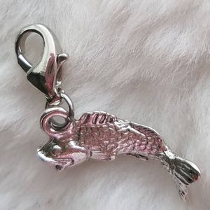 Wide-Mouth Bass Charm Fish Charm Sterling Silver Plated Pewter Freshwater Fish Charm image 3