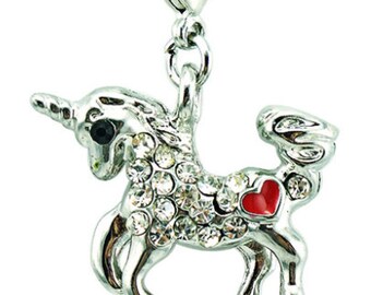 Unicorn Charm | Rhinestone Unicorn | Fantasy Jewelry | Unicorn Jewelry