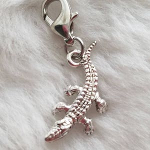 Alligator Charm | Crocodile Charm | Alligator Jewelry | Reptile Jewelry | Sterling Silver Plated Pewter
