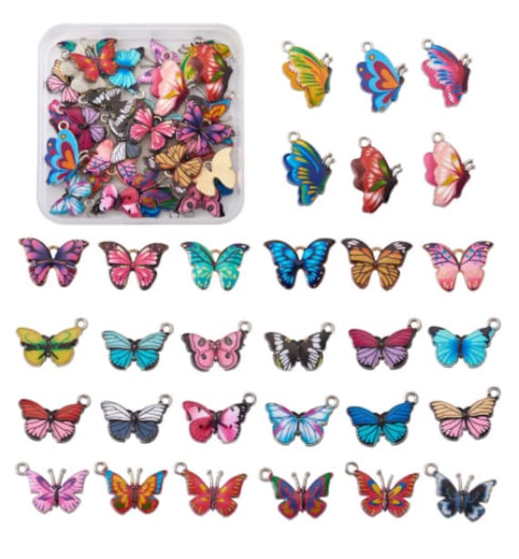 Butterfly Charms | Pack of 60 | Butterflies | Jewelry Supply | Jewelry Charms | Bulk Wholesale Charms