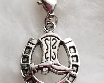Western Boot and Horseshoe Charm | Western Charm | Western Jewelry | Gift for Cowgirl