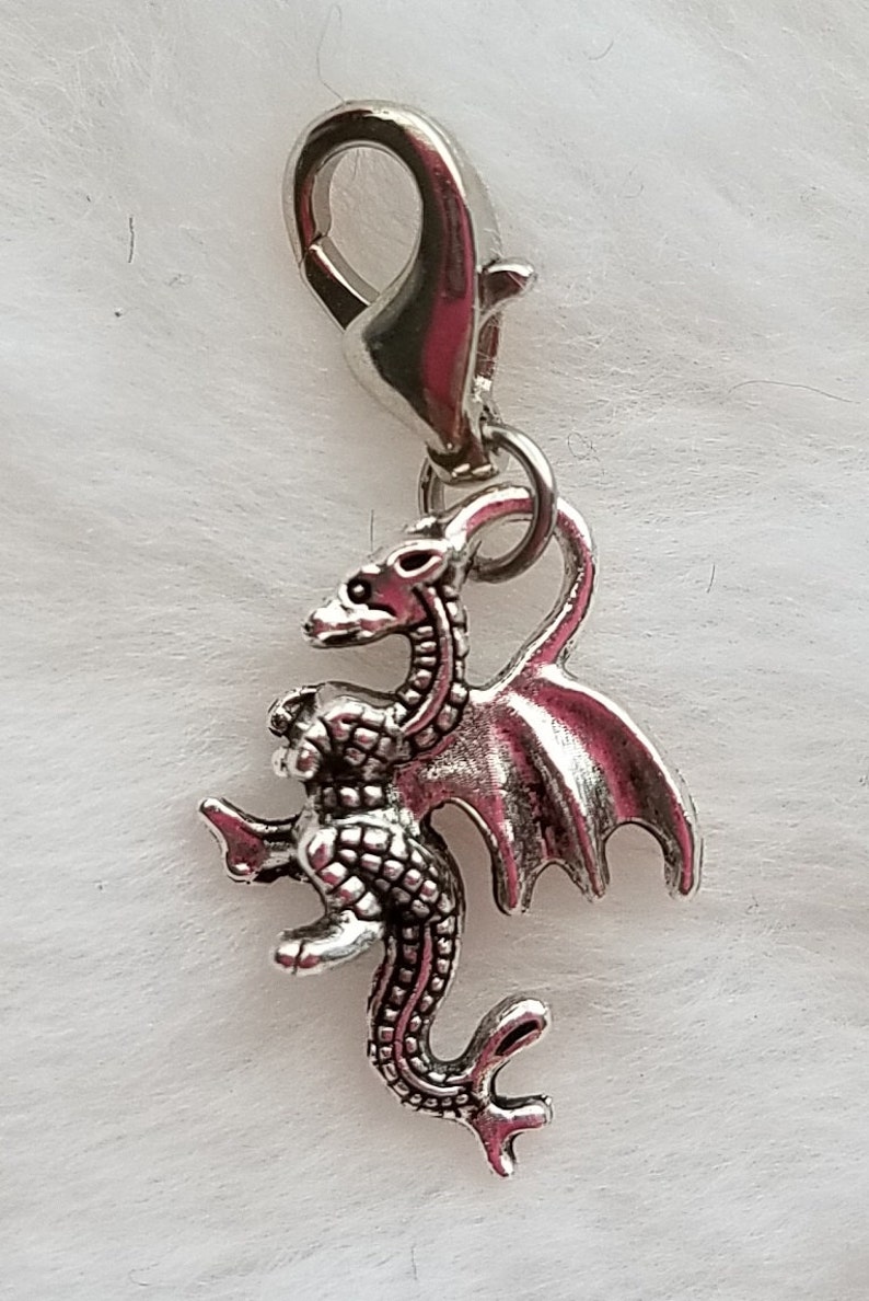 Dragon Charm Dragon Pendant Dragon Jewelry Clip On Charm image 1