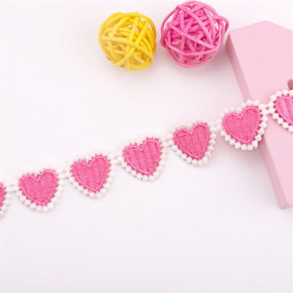 Pink Heart Trim | Valentine Trim | Heart Trim | Love Trim | Sewing Trim | Sewing Notions | 20mm wide | 3 yard package