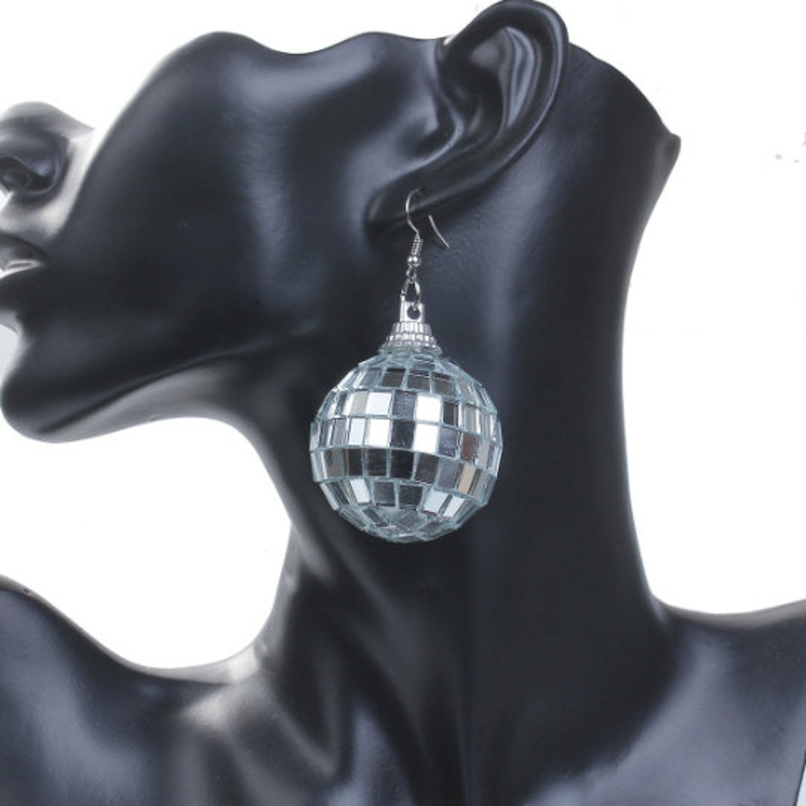 DISCO BALL EARRINGS Funky Earrings Mirror Ball Earrings Etsy