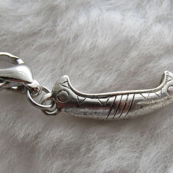 Canoe Charm | Canoe Jewelry | Canoe Pendant | Sterling Silver Plated Pewter