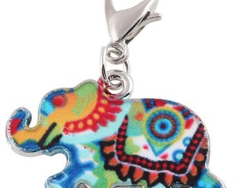 Elephant Charm | Colorful Elephant | Bohemian Elephant | Boho Elephant | Pachyderm Collector