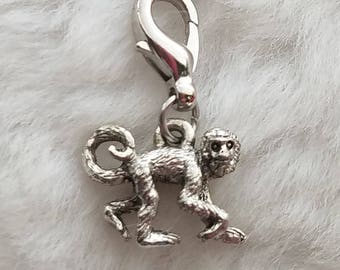 Spider Monkey Charm | Monkey Jewelry | Sterling Silver Plated Pewter