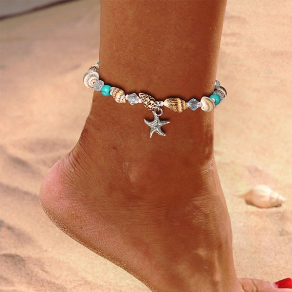 Starfish Anklet | Starfish Ankle Bracelet | Starfish Jewelry | Tropical Jewelry | Beach Jewelry | Shell Jewelry