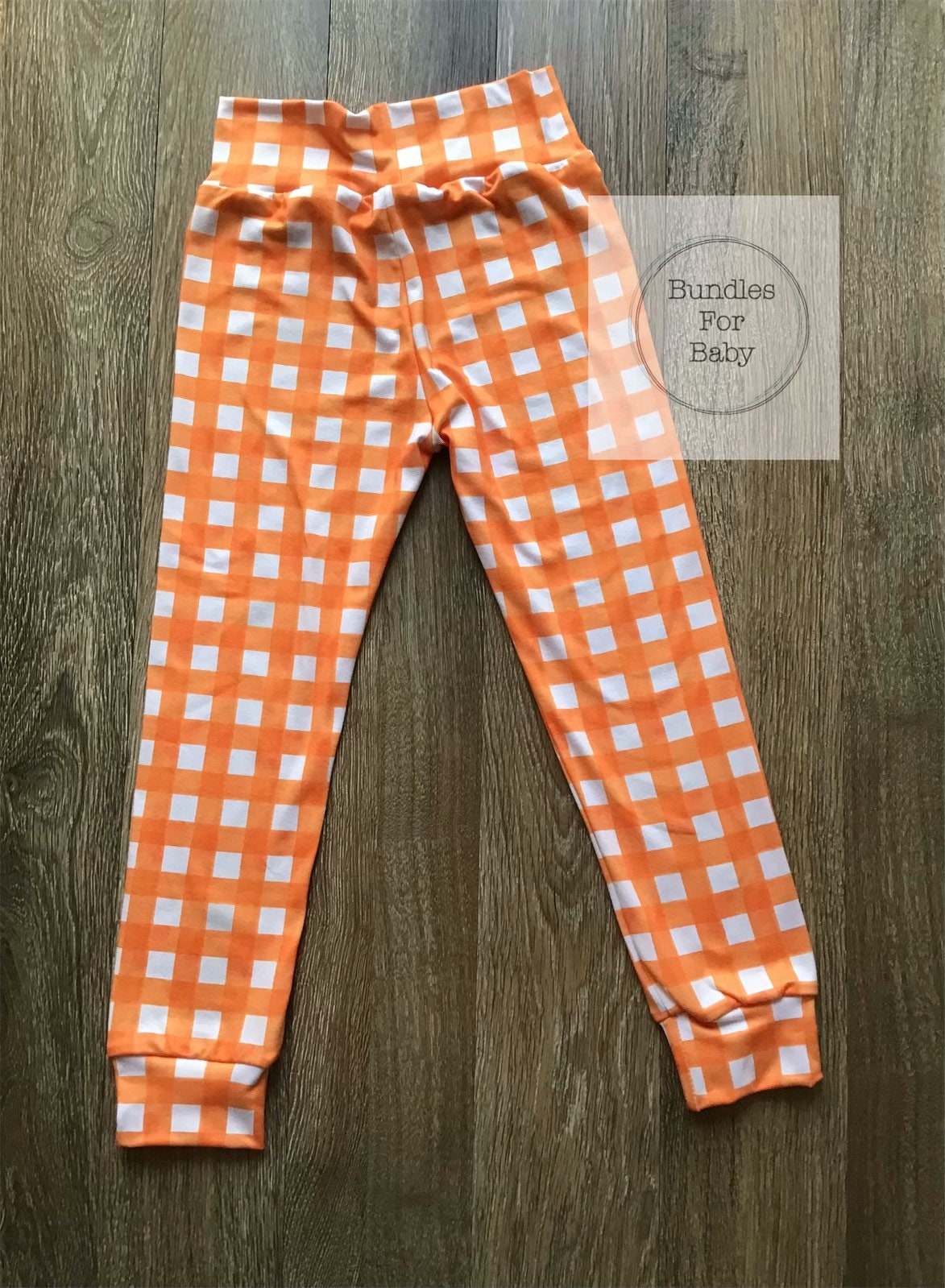 Orange Gingham Leggings 3T/4T | Etsy