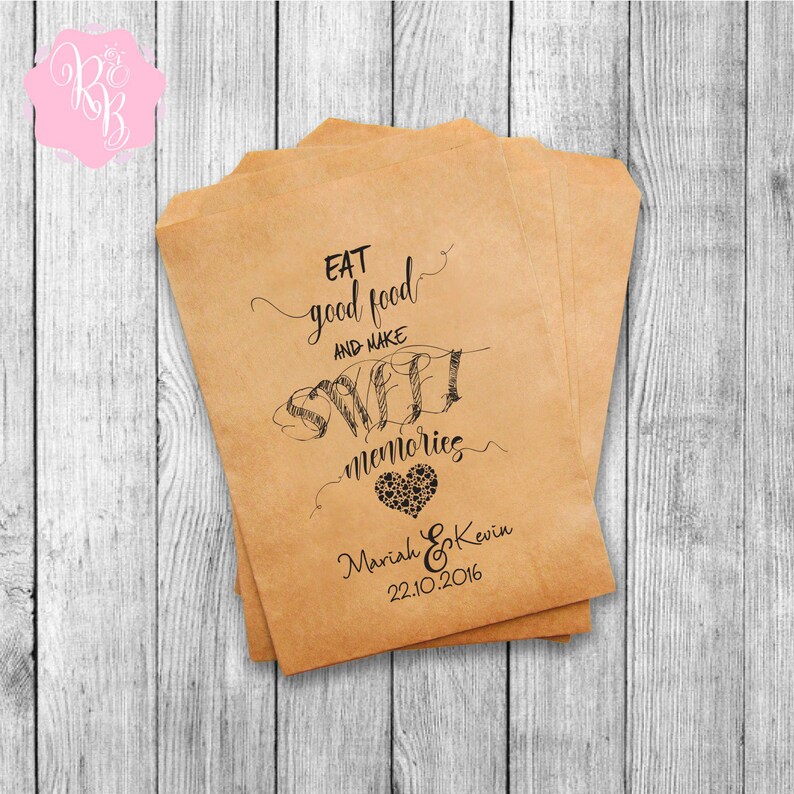 Set of 20 Wedding Favor Bags Wedding Favors Personalized Cookie Buffet Bags Candy Bar Bags Wedding Gift Idea Custom Wedding Favors Style 017