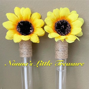 12 Rustic Sunflower Bubble Favor Wands,Wedding Party Favors,You Are My Sunshine Party Bubble Favor Wands,Wedding Favor