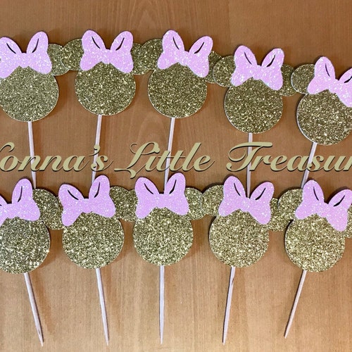 Pink and Gold Minnie Mouse Birthday Girl Print Yourself Iron | Etsy