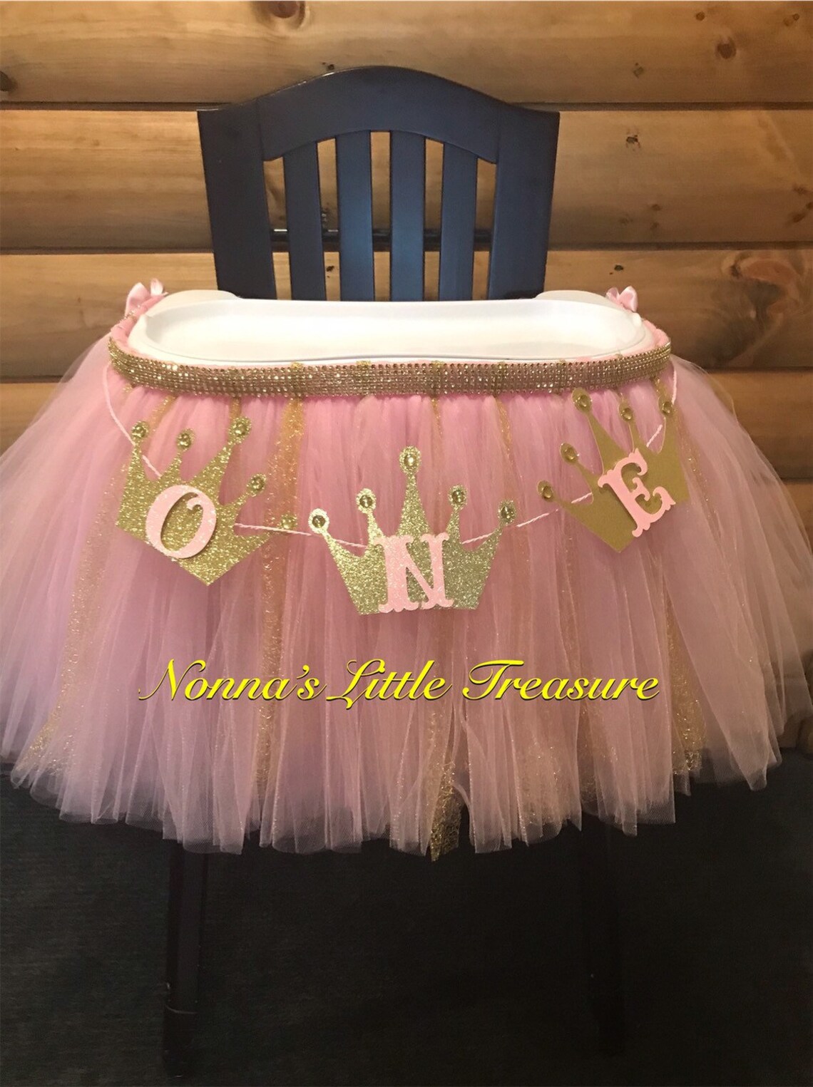 Pink and Gold High Chair Tutu Princess Pink and Gold High Etsy
