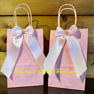 Bow Favor Bag,Pink Bow Favor Bags,Wedding Favor Bags,Baby Shower Bag,Coquette Party Favor Bags,Tying The Knot Shower,Sweet 16 Birthday Party