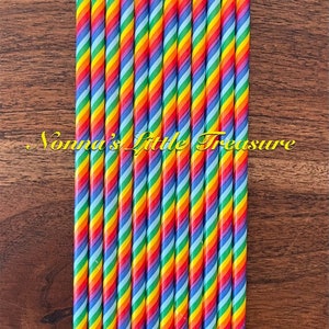 Rainbow Paper Straws,Rainbow Birthday Party Paper Straws,Baking Supplies,Cake Pop Sticks,Rainbow party Straws,Unicorn Birthday Party