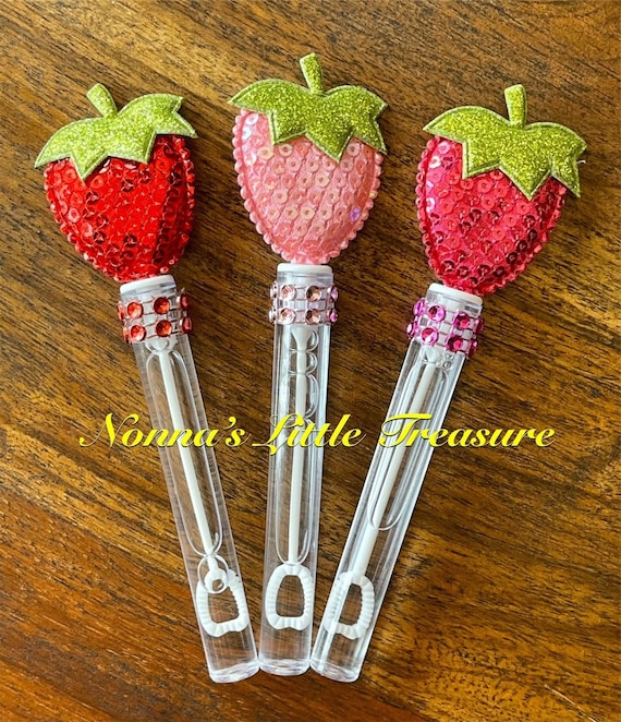 Strawberry Bubble Favor Wands,Strawberry Bubble Party Favors,Strawberry Bubble Wands,Its Berry Fun To Be One,Berry One First Birthday