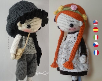 Anne i Gilbert - wzór szydełkowy lalki Amigurumi w formacie PDF