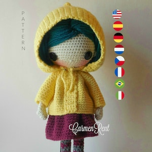 Coraline Amigurumi Doll Crochet Pattern PDF image 1