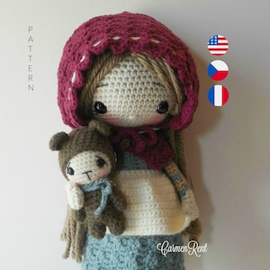 Pamela and her Bear- Amigurumi Doll Crochet Pattern PDF
