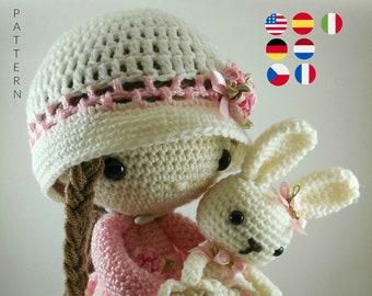 April and her Rabbit- Amigurumi Doll Crochet Pattern PDF