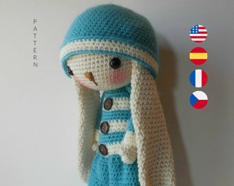 Lucas Bunny- Amigurumi Doll Crochet Pattern PDF